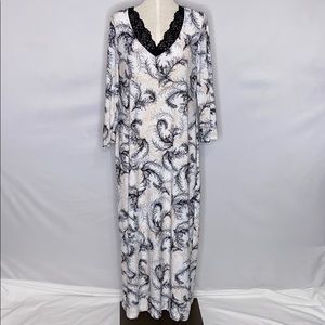 Soma Full Length Lace Edged Neckline Nightgown - M